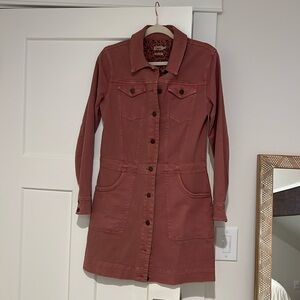 Faherty pink denim mini dress size small